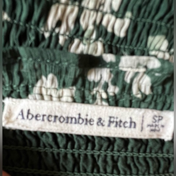 Abercrombie & Fitch Tie Strap Smocked Midi Dress - Size S - Green - Picture 4 of 5